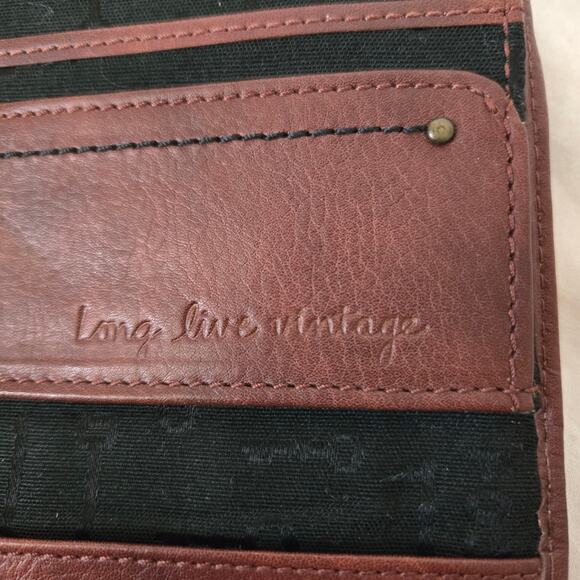 Vintage Fossil Tri-Fold Brown Leather Wallet SL2946 Long Live Vintage *read* - Picture 10 of 15